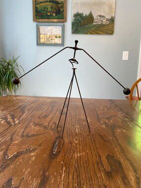 Vintage Brutalist Kinetic Balancing Sculpture Strauss Design Office Decor